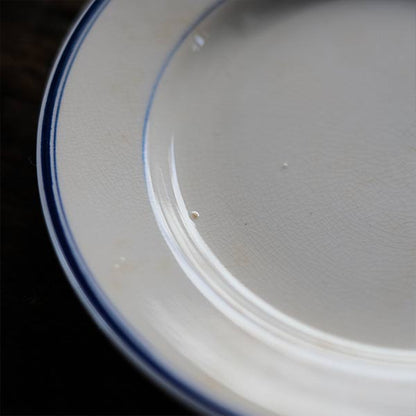 NIPPON KOSHITSU TOKIO（日本硬質陶器）IRONSTONE ブルーラインの皿 φ16.5cm