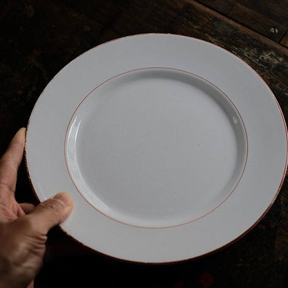 NIPPON KOSHITSU TOKIO（日本硬質陶器）IRONSTONE レッドラインの皿 φ23cm