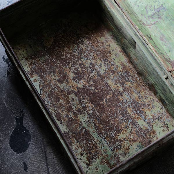 A rusty green trunk