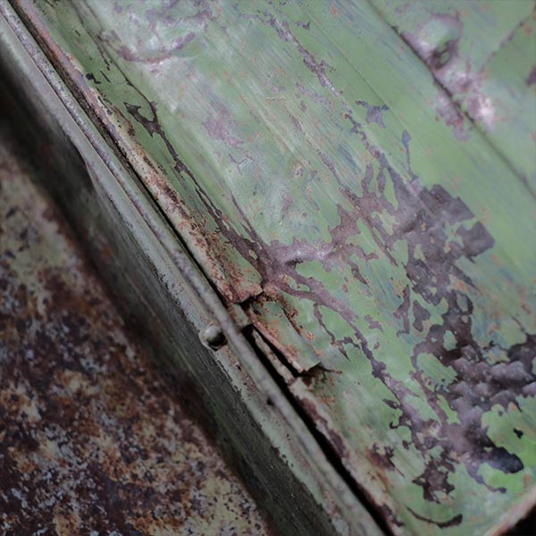 A rusty green trunk