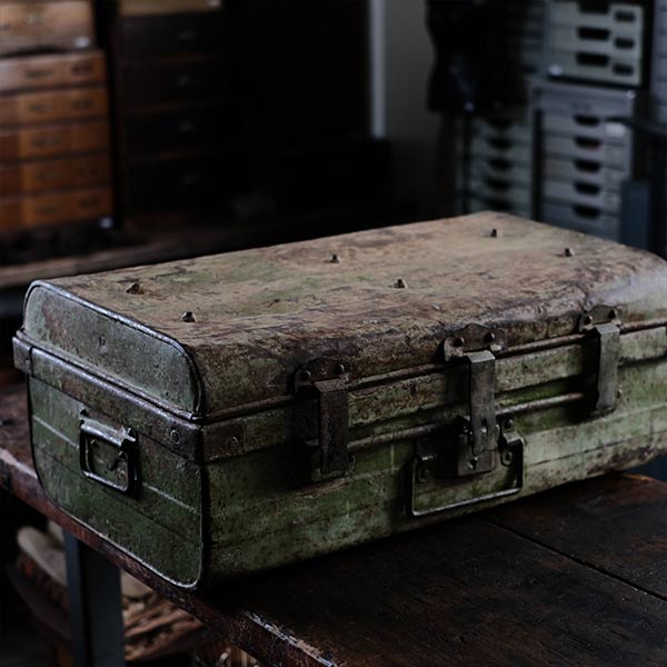 A rusty green trunk