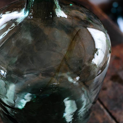 Small sea green demijohn bottle