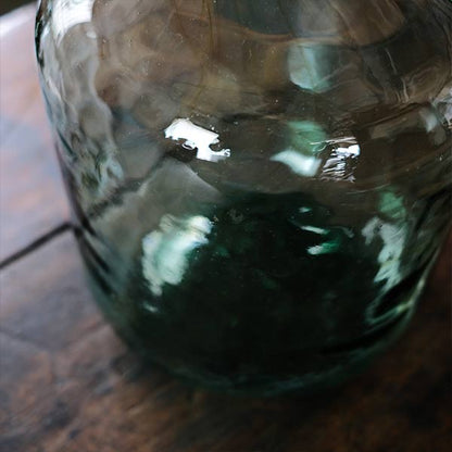 Small sea green demijohn bottle