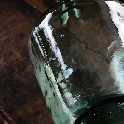 Small sea green demijohn bottle