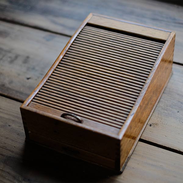Accordion-style pencil case with drawer