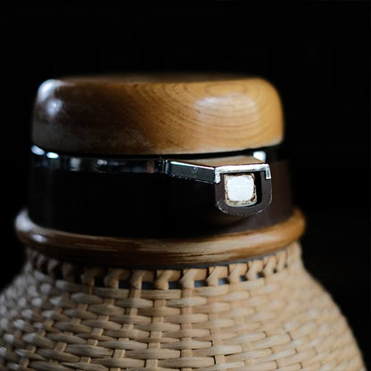 Rattan-wrapped TIGER thermos flask, 1L