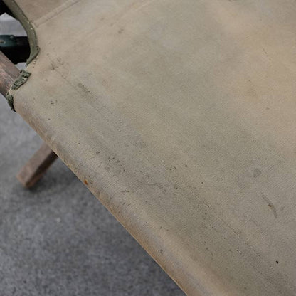 A well-used American folding cot from 1944