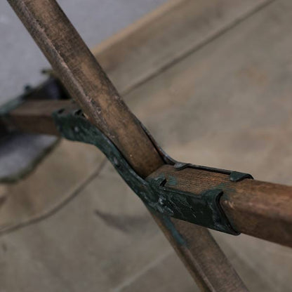 A well-used American folding cot from 1944