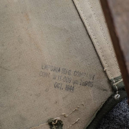 A well-used American folding cot from 1944