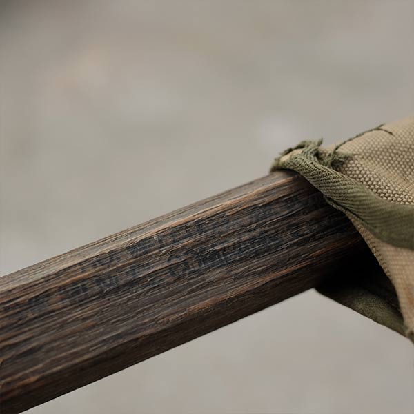 A well-used American folding cot from 1944