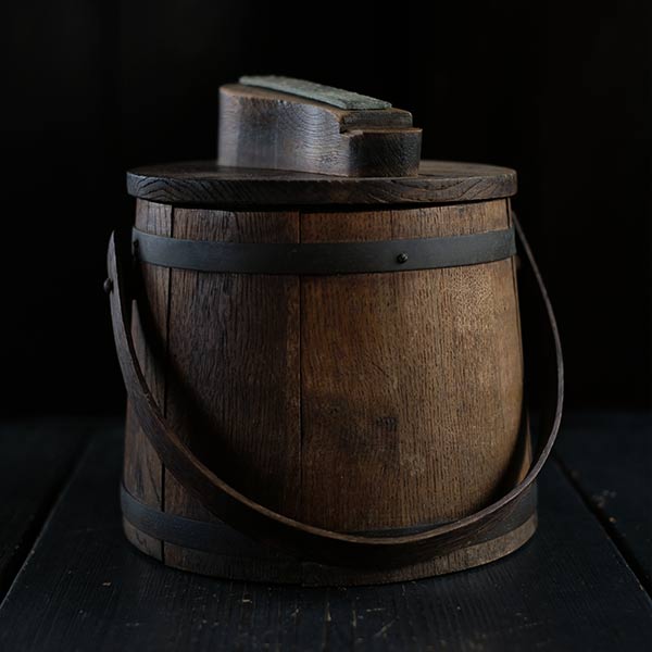 Wooden barrels used to make butter