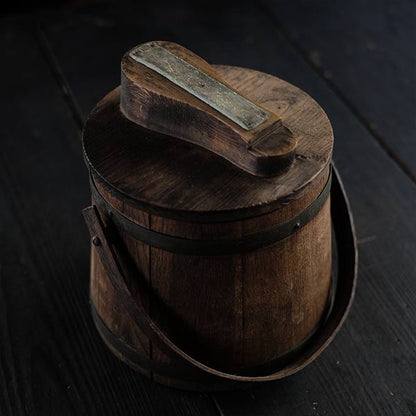 Wooden barrels used to make butter