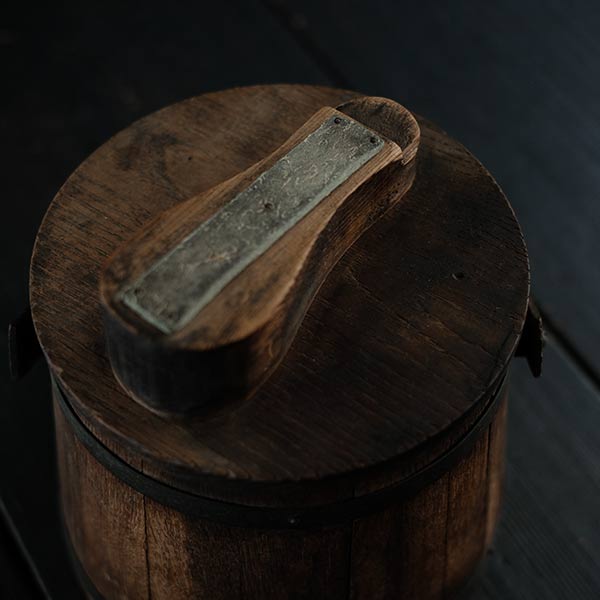 Wooden barrels used to make butter