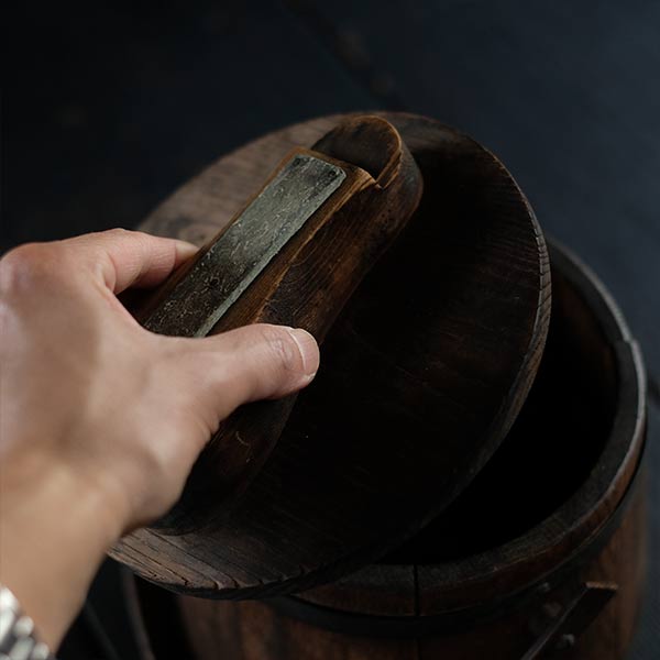 Wooden barrels used to make butter