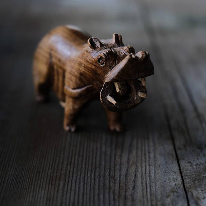 Carved wooden hippopotamus