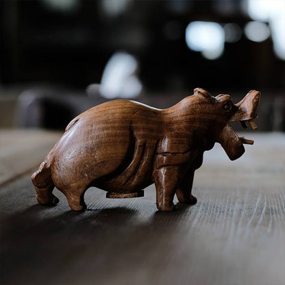 Carved wooden hippopotamus