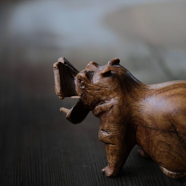 Carved wooden hippopotamus