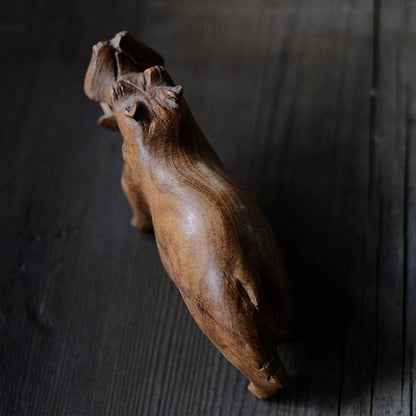 Carved wooden hippopotamus