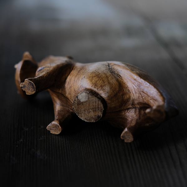 Carved wooden hippopotamus