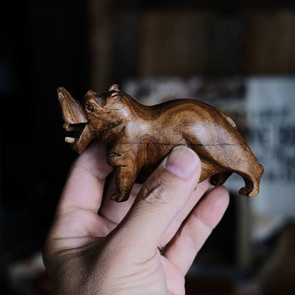 Carved wooden hippopotamus