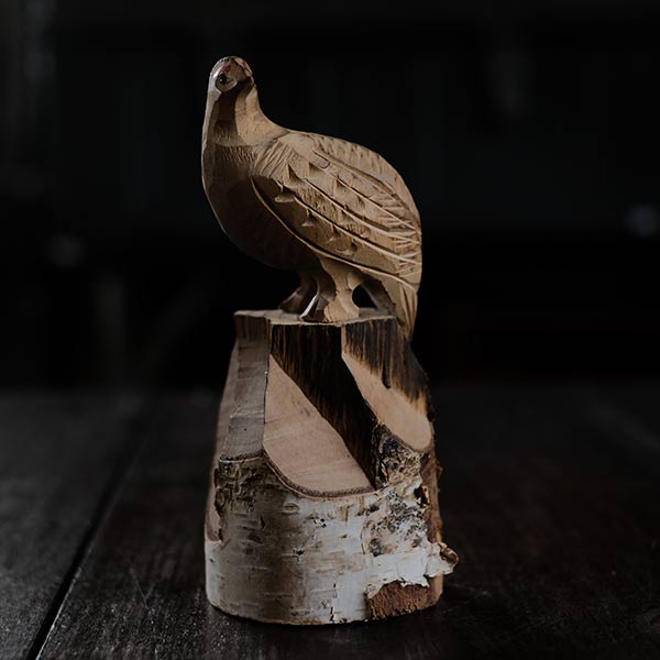 Wooden carved ptarmigan