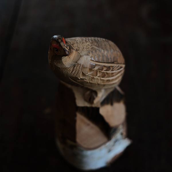 Wooden carved ptarmigan