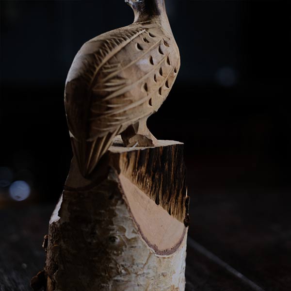 Wooden carved ptarmigan