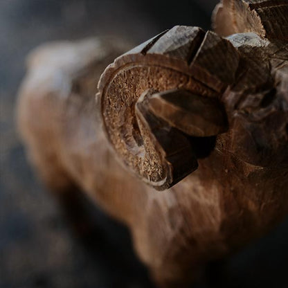 Wooden carved sheep object
