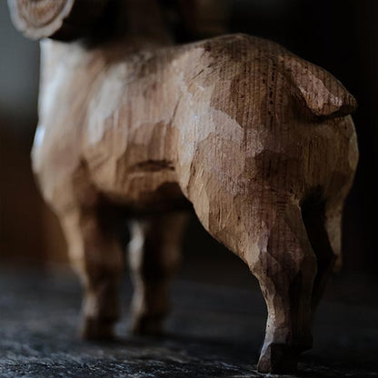 Wooden carved sheep object