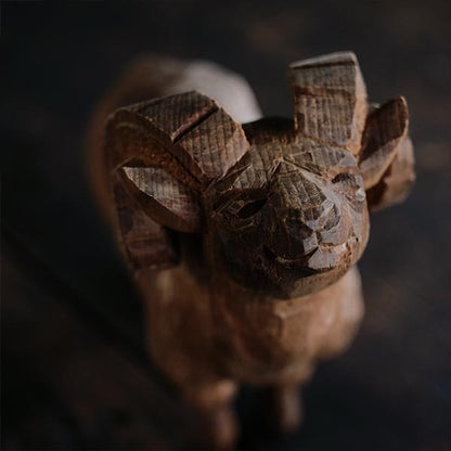 Wooden carved sheep object