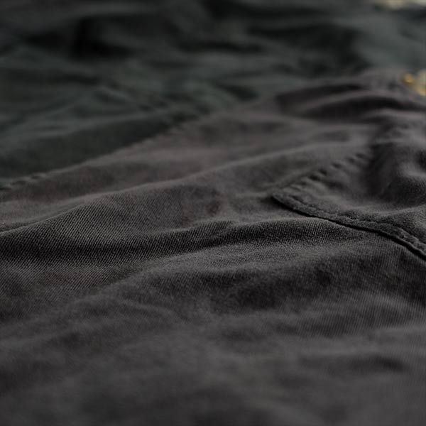 Faded navy blue work apron