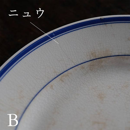 山庄製陶所 IRONSTONE ブルーラインの皿 φ22.5cm