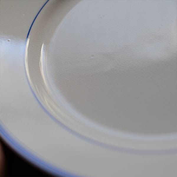 山庄製陶所 IRONSTONE ブルーラインの皿 φ23cm
