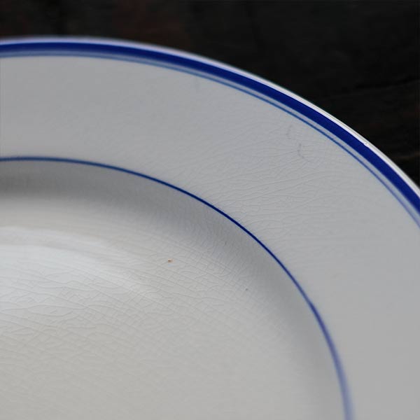 山庄製陶所 IRONSTONE ブルーラインの皿 φ23cm