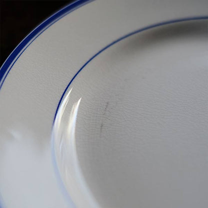 山庄製陶所 IRONSTONE ブルーラインの皿 φ23cm